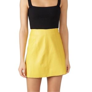 VEDA Yellow Leather Circle Skirt size 10